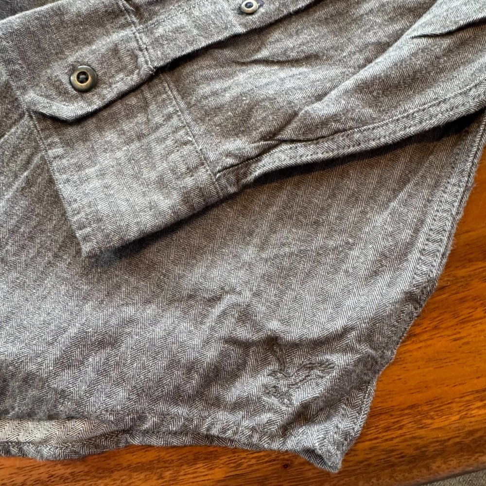 American Eagle Mens Gray Long Sleeve Flannel Shirt XLT NWT - Picture 7 of 11